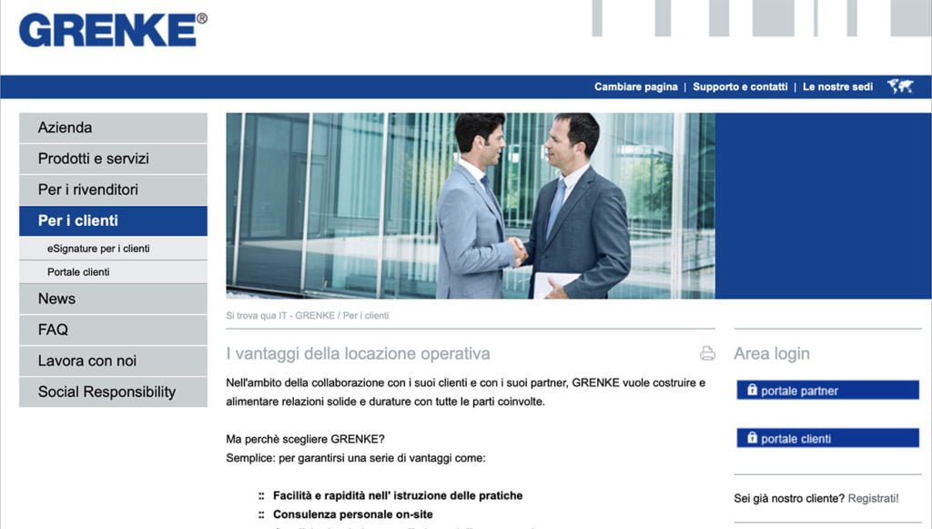 Locazione operativa per attrezzature alberghiere